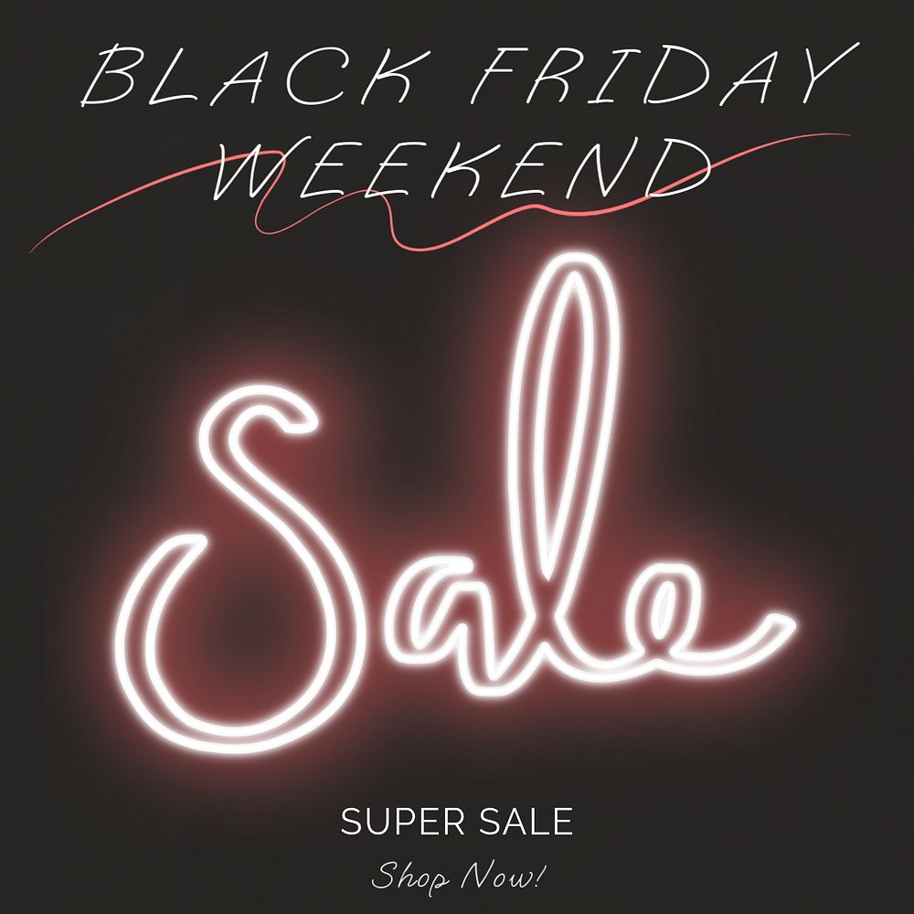 Black friday weekend Instagram post template, editable text