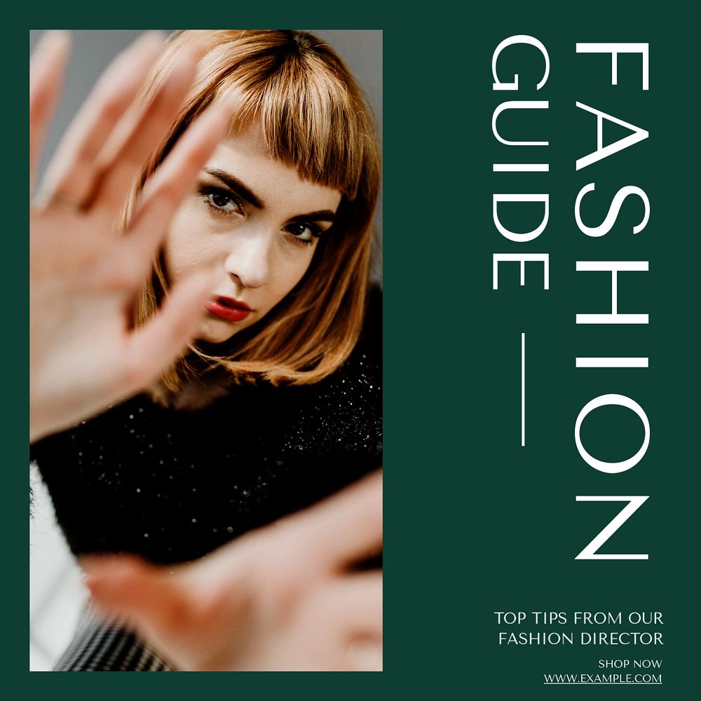 Fashion guide Instagram post template, editable text