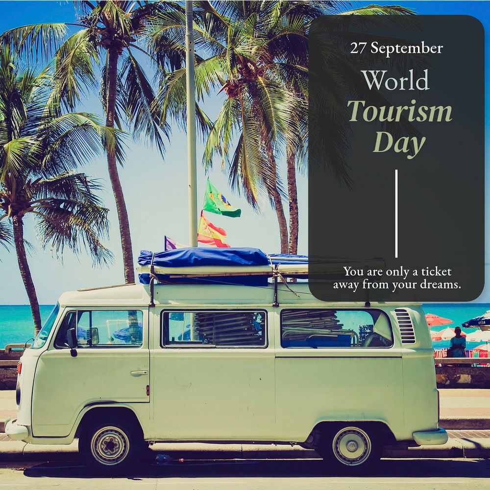 World tourism day Instagram post template, editable text