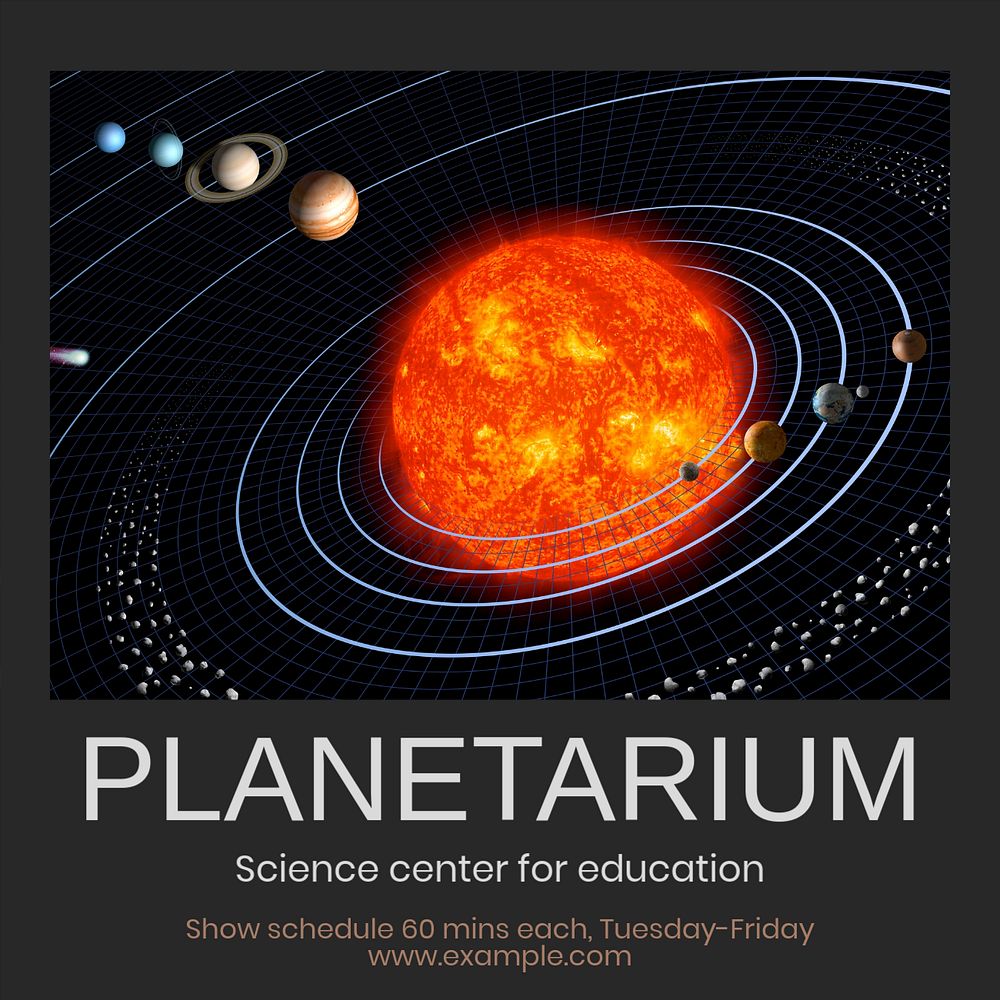 Planetarium Instagram post template, editable text