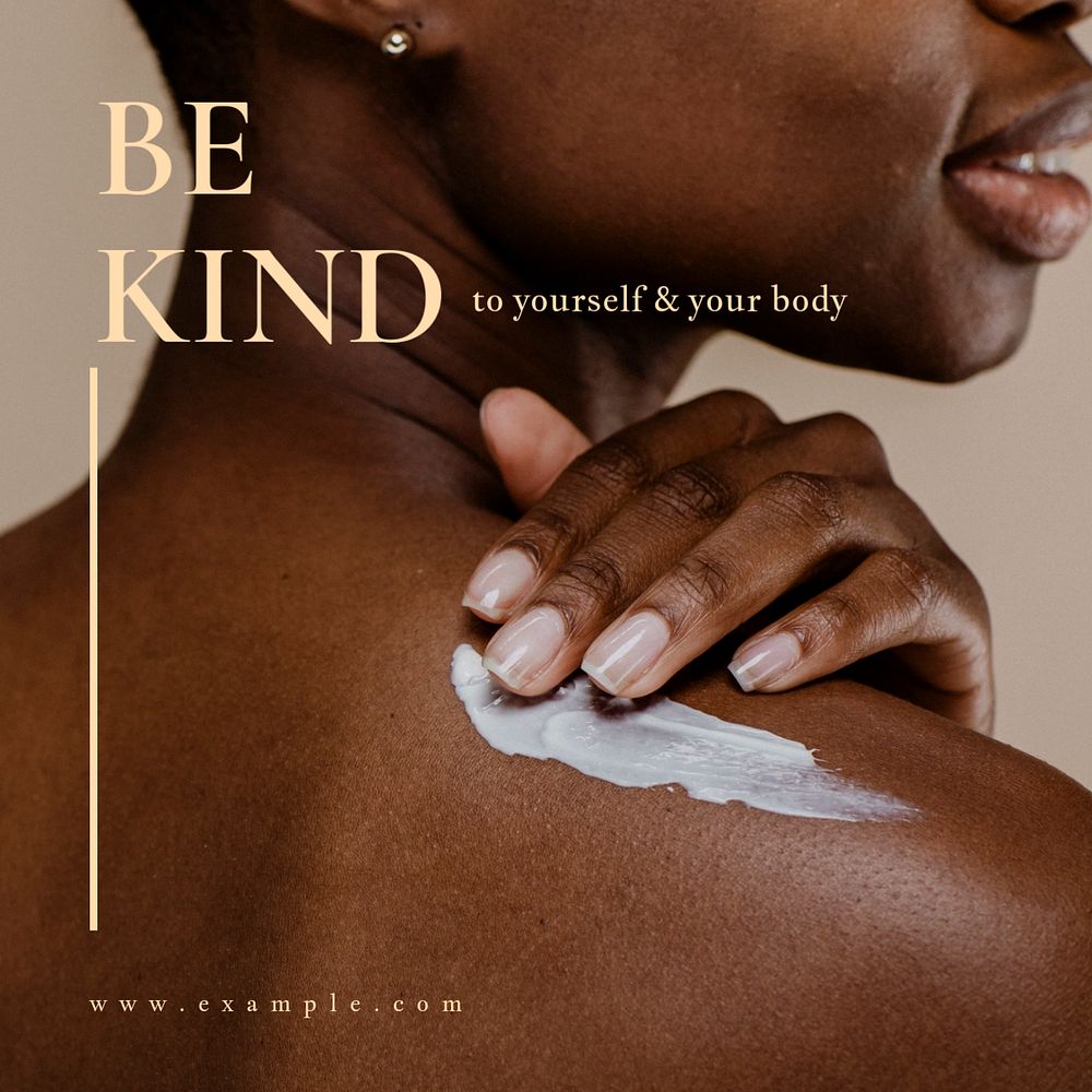 Be kind Instagram post template, editable text