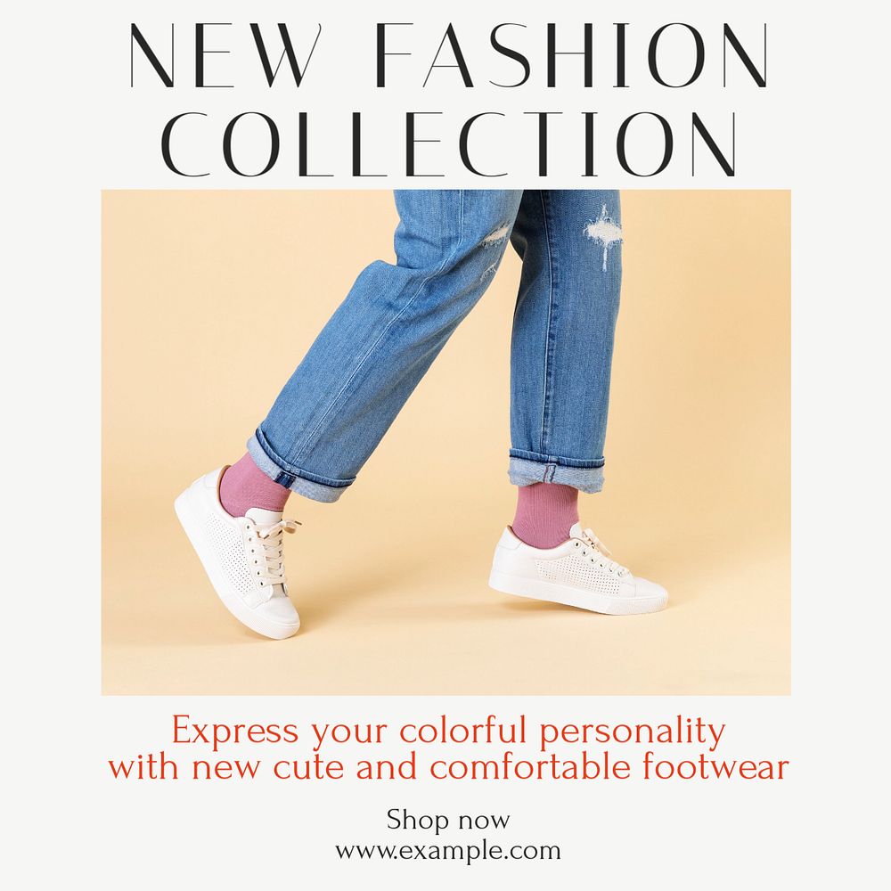 New fashion collection Instagram post template, editable text