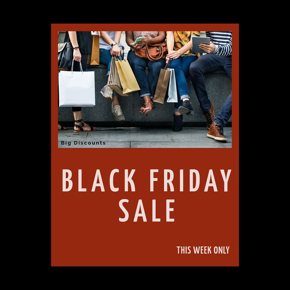 Black Friday Instagram post template, editable text