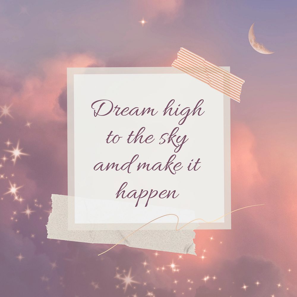 Dream high quote Instagram post template, editable text