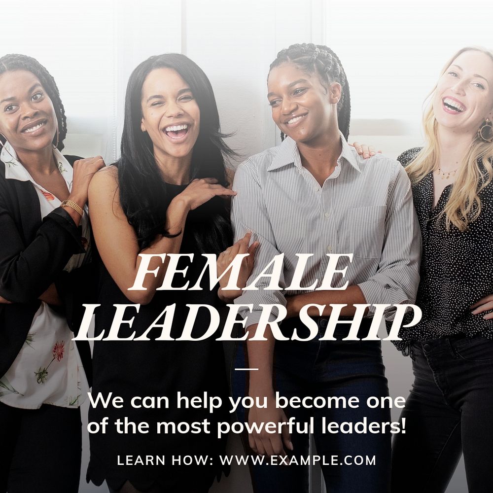 Female leadership Instagram post template, editable text