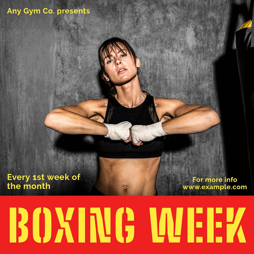 Boxing week Instagram post template, editable text