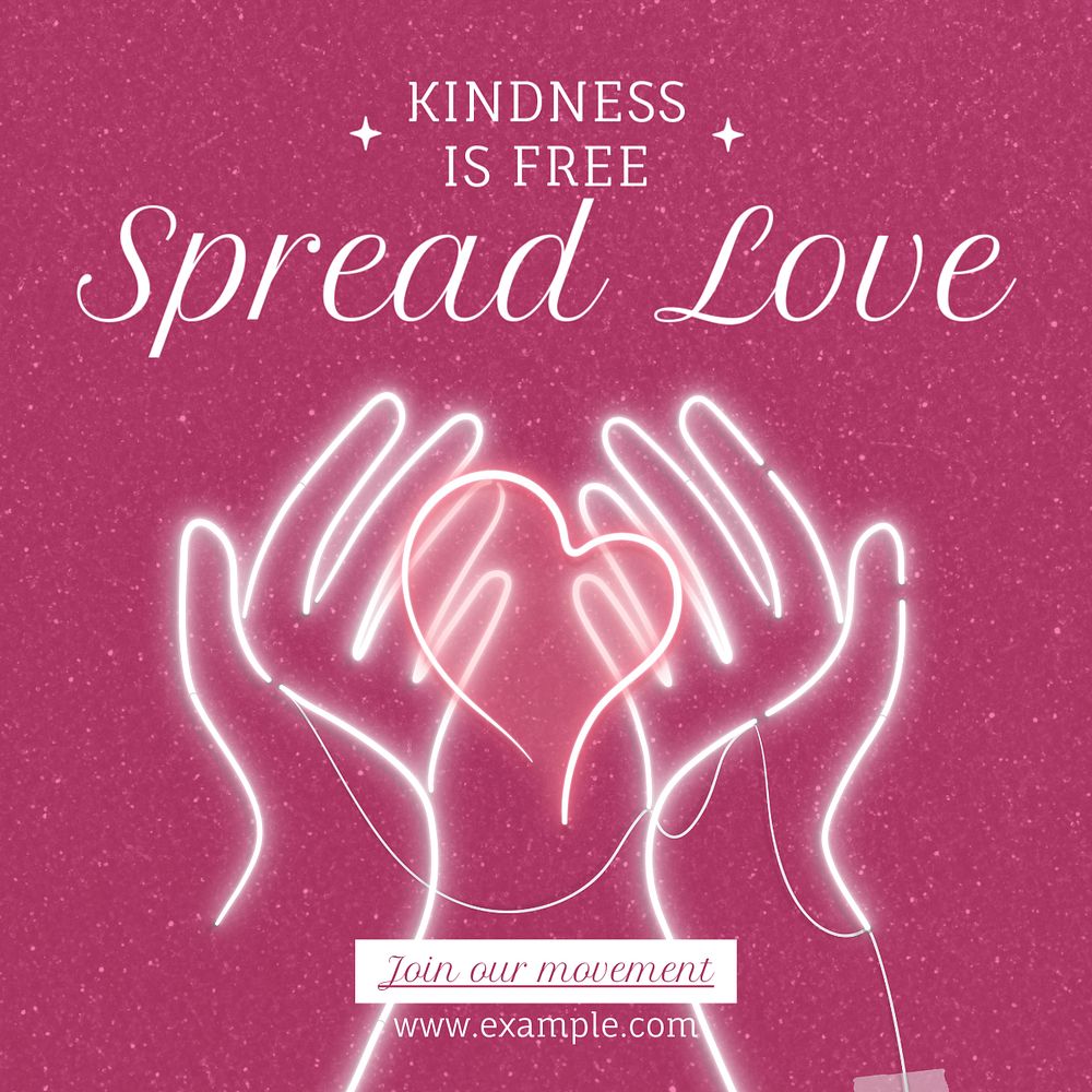 Spread love Instagram post template, editable text