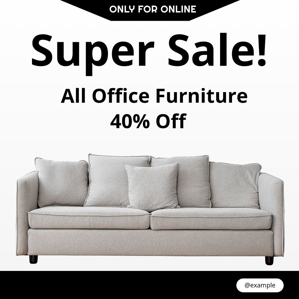 Furniture sale Instagram post template, editable text