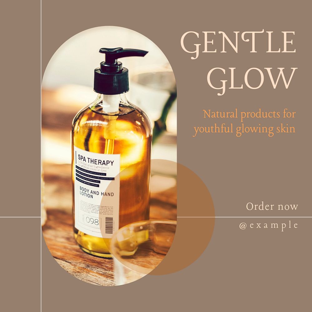 Gentle glow Instagram post template, editable text