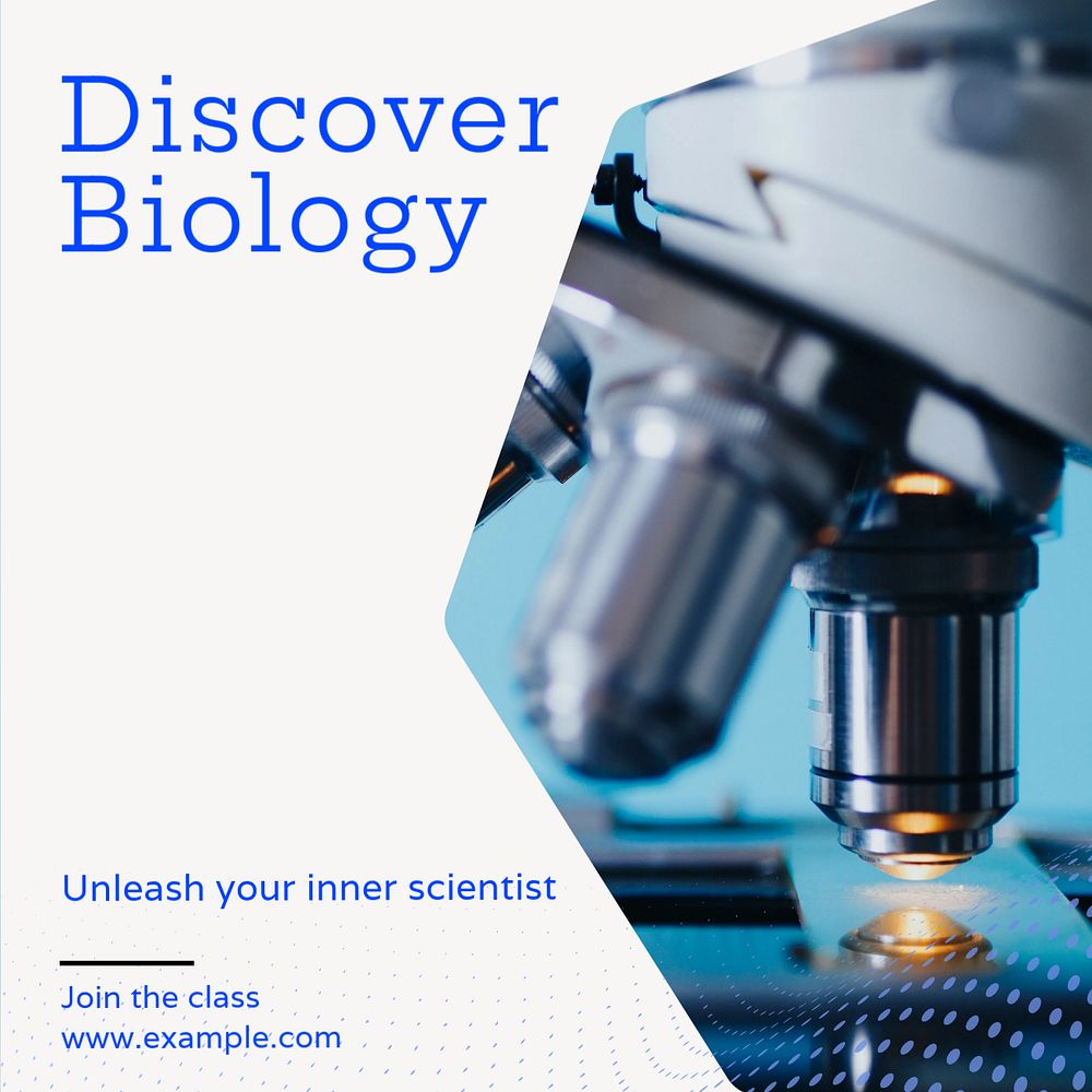 Biology class Instagram post template, editable text