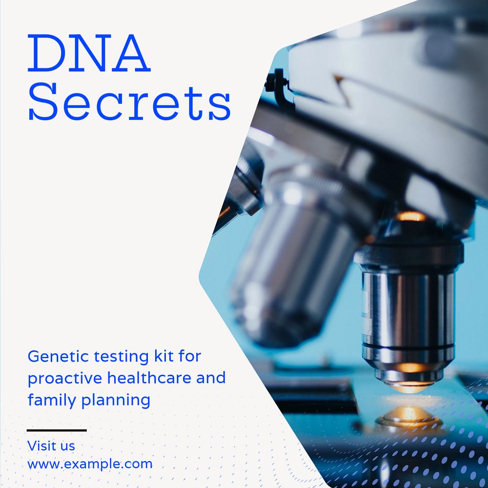 DNA secrets Instagram post template, editable text