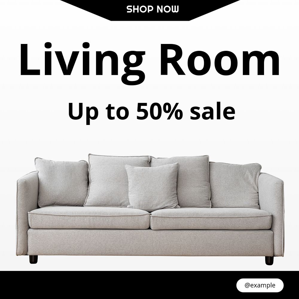 Furniture sale Instagram post template, editable text