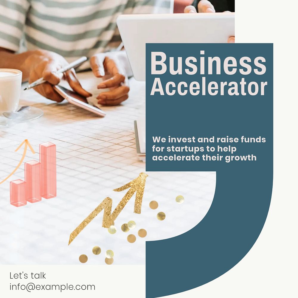 Business accelerator Instagram post template, editable text