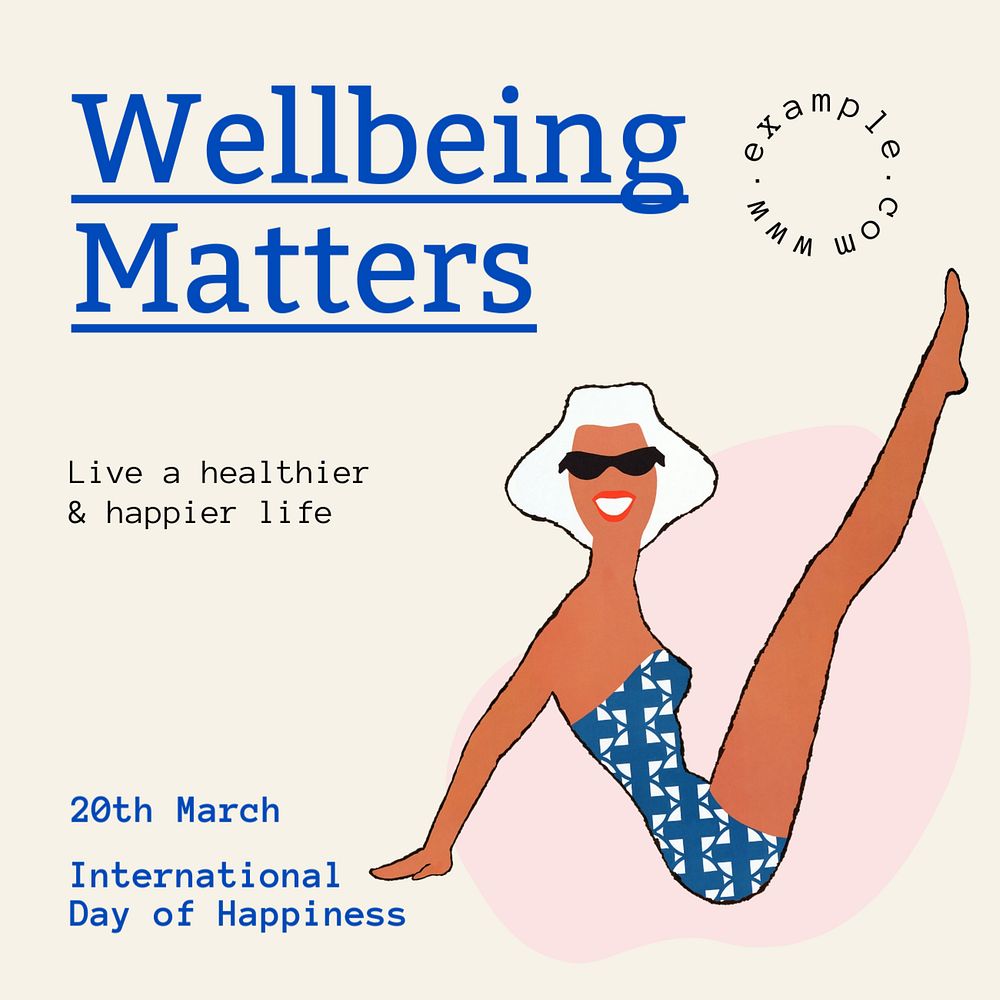 Wellbeing matters Instagram post template, editable text