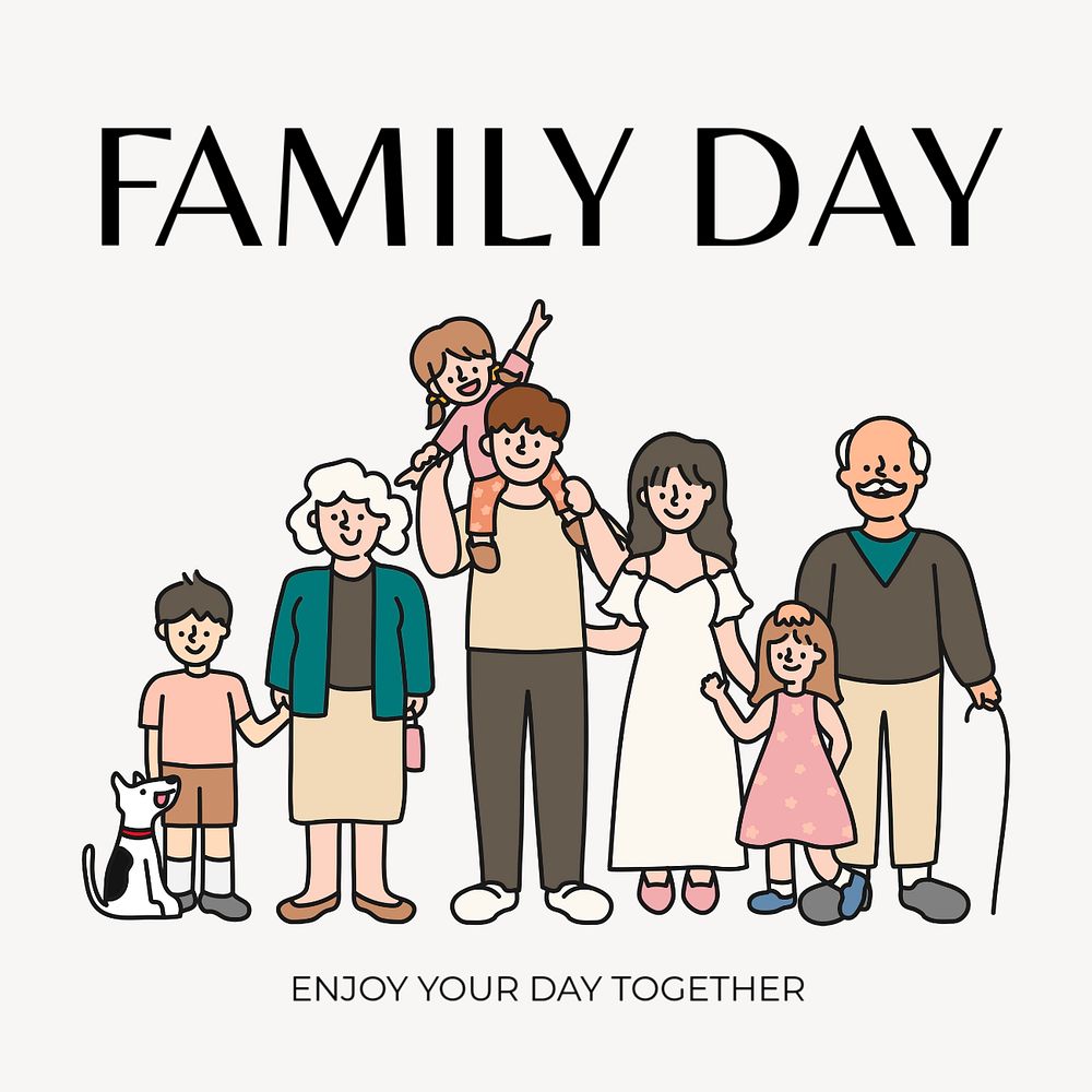 Family Day Instagram post template, editable text