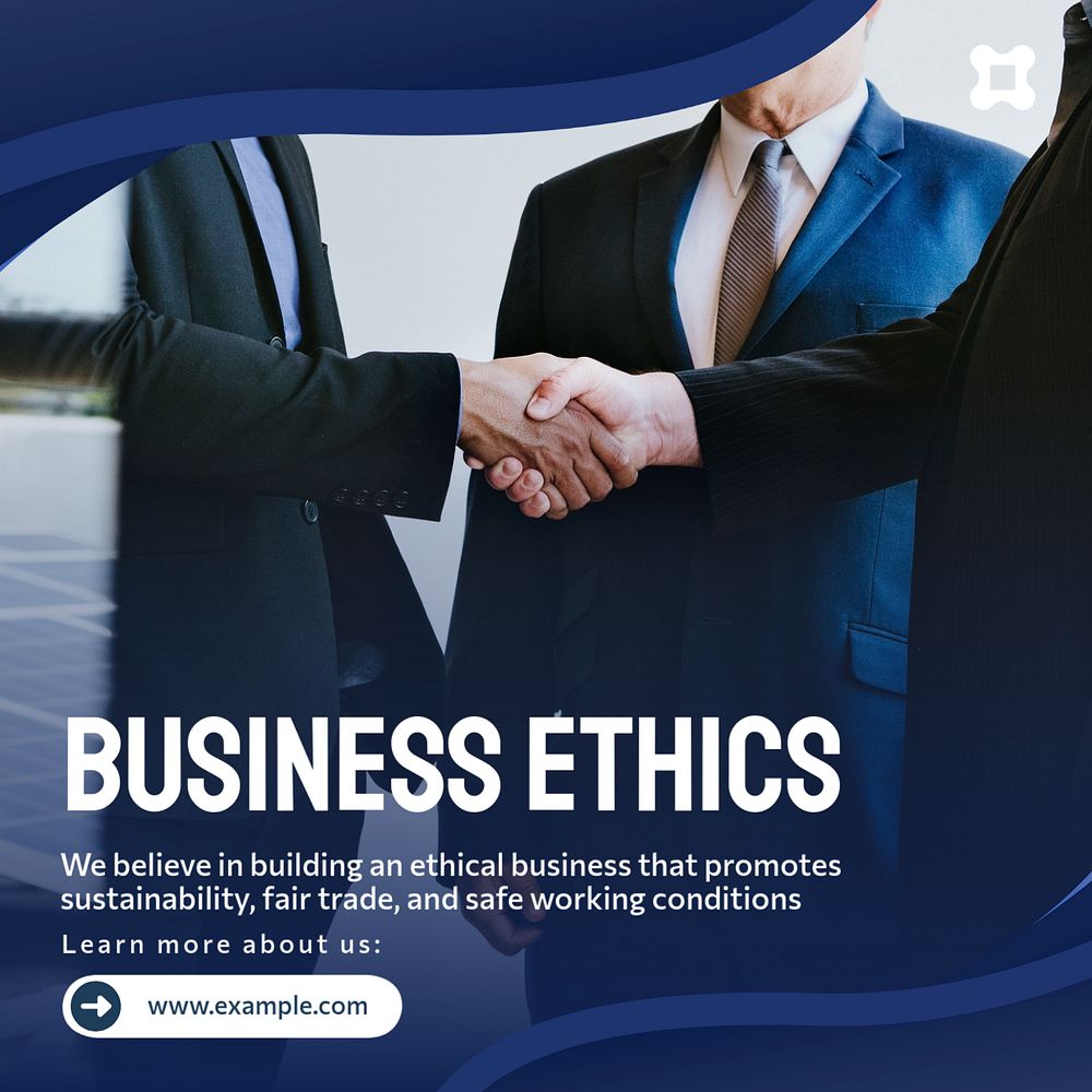 Business ethics Instagram post template, editable text