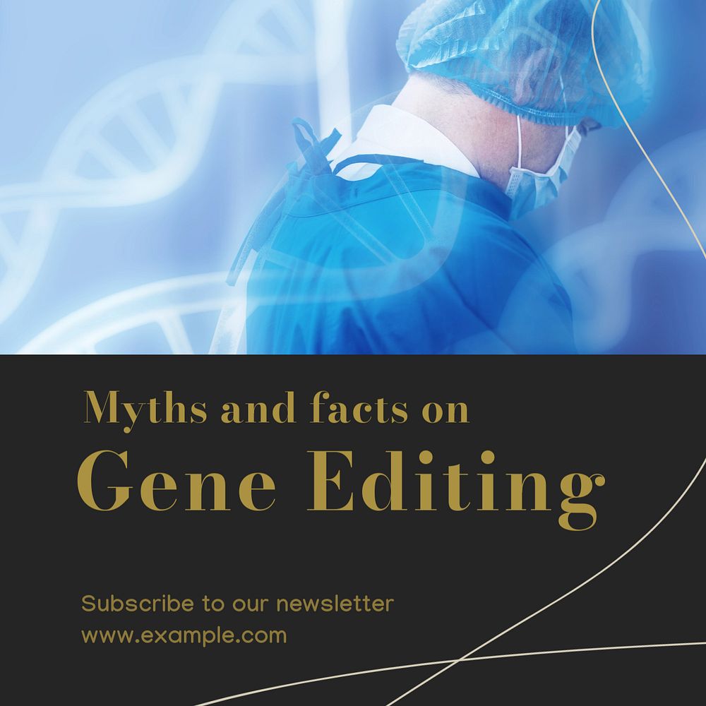 Gene editing Instagram post template, editable text