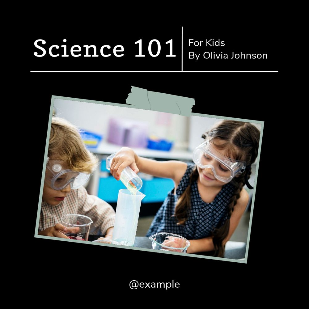 Science 101 Instagram post template, editable text