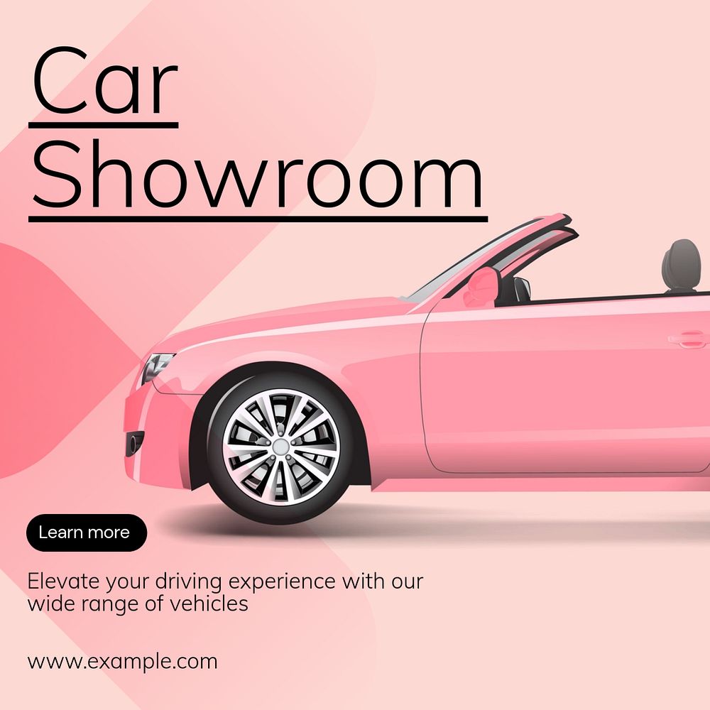 Car showroom Instagram post template, editable text