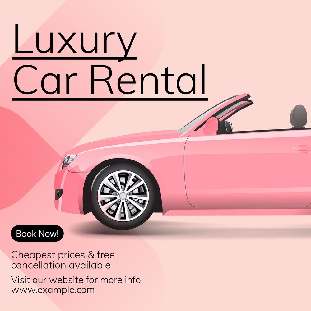 Luxury car rental Instagram post template, editable text