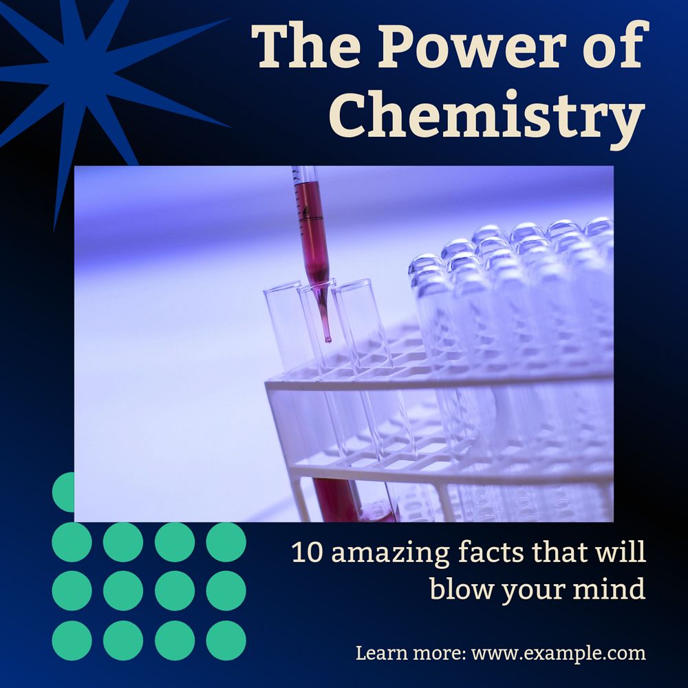 Chemistry power Instagram post template, editable text