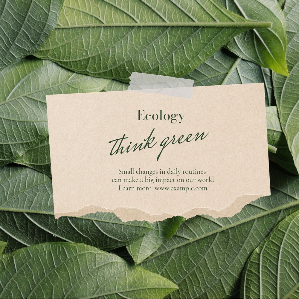 Ecology Instagram post template, editable text