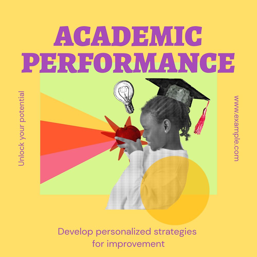 Academic performance Instagram post template, editable design