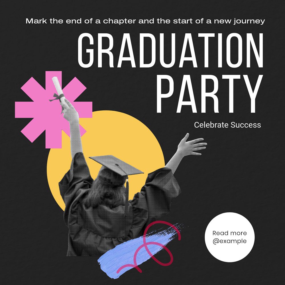 Graduation Instagram post template, editable design