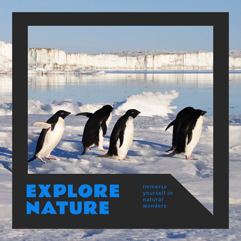 Explore nature Instagram post template, editable text