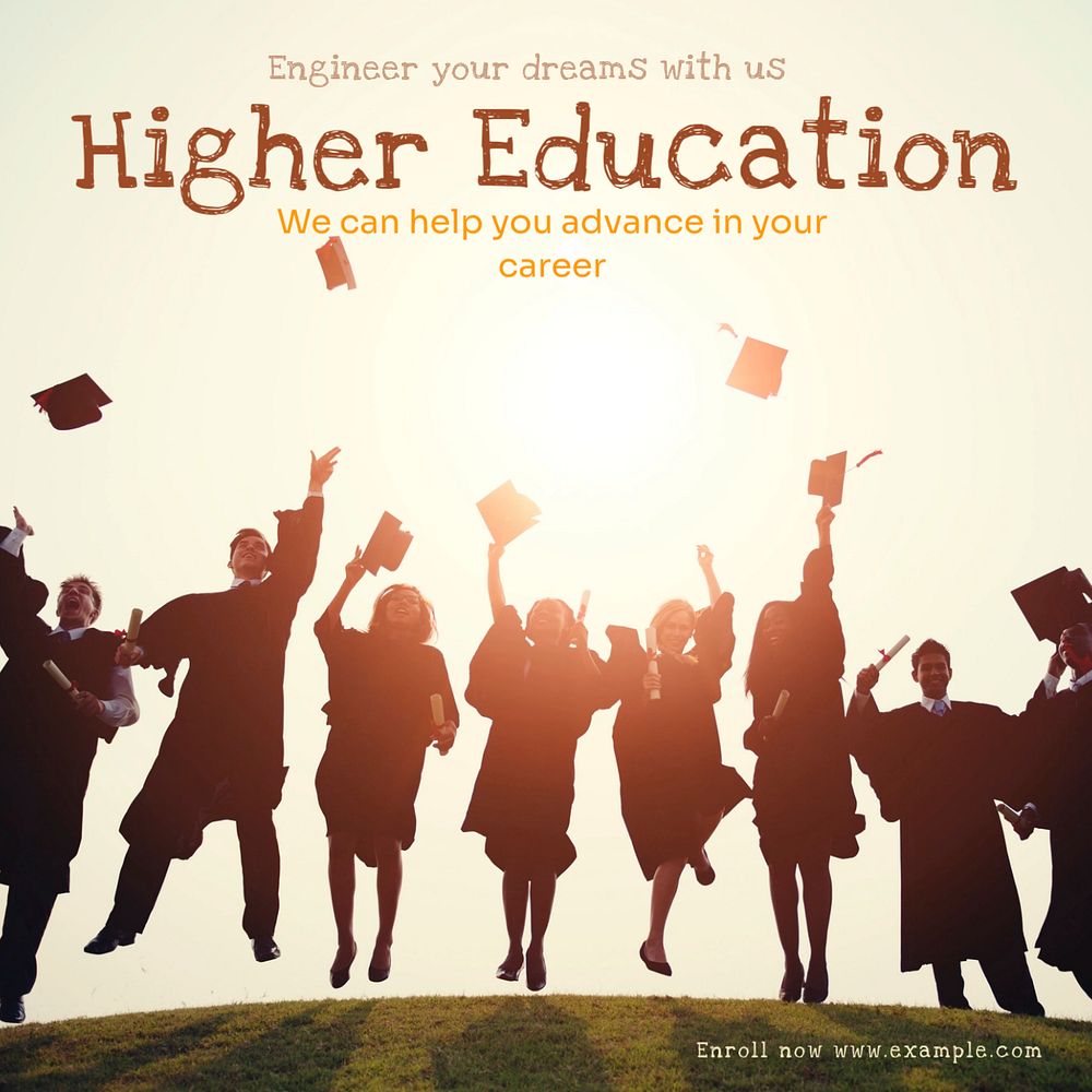 Higher education Instagram post template, editable text