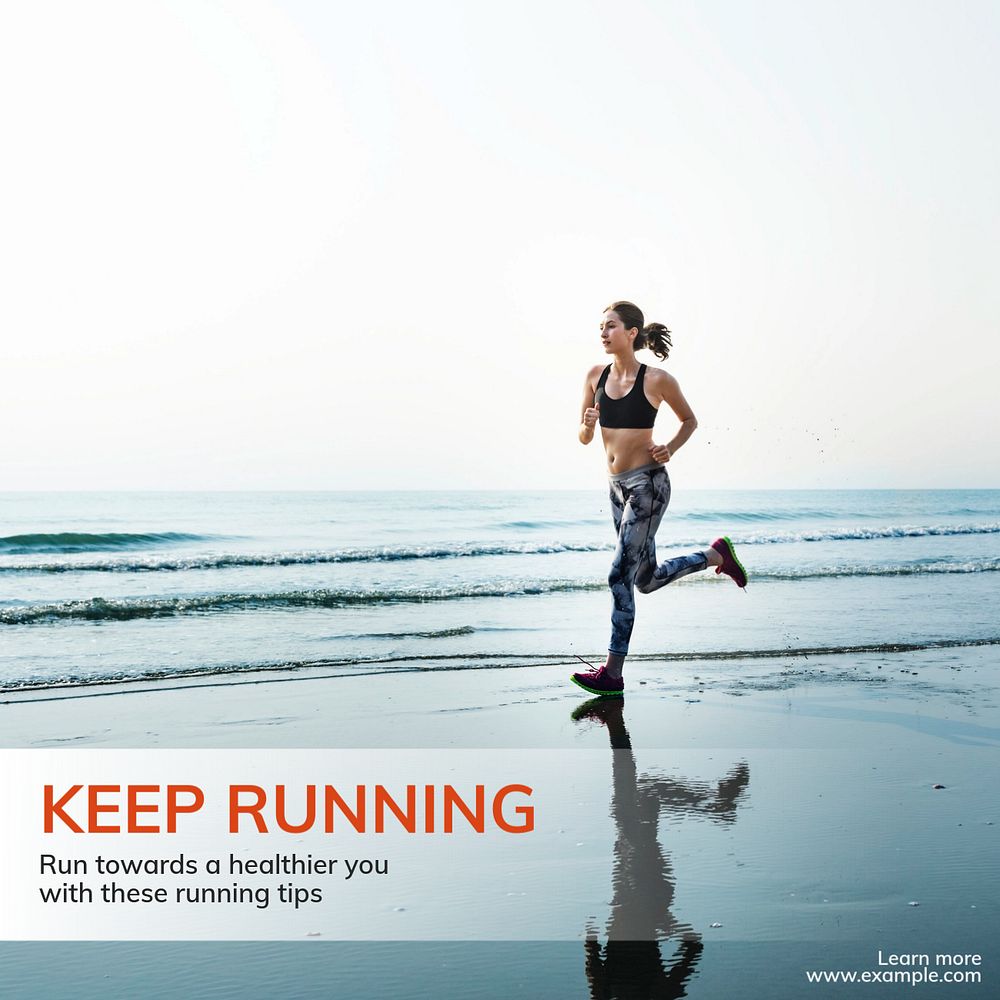 Keep running Instagram post template, editable text