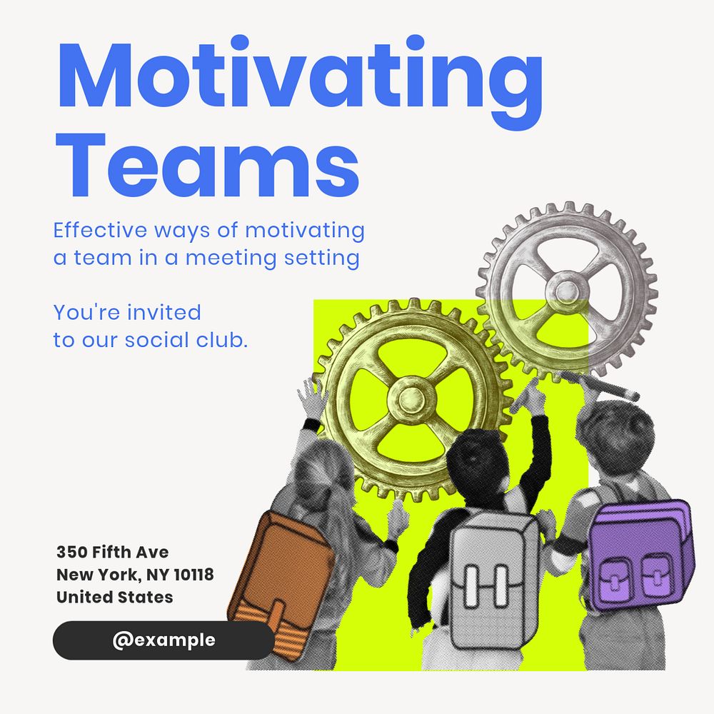 Motivating teams Instagram post template, editable design