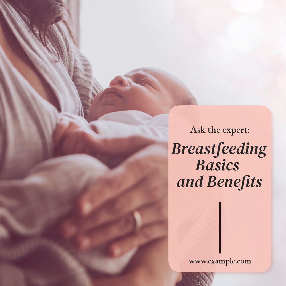 Breastfeeding Instagram post template, editable text