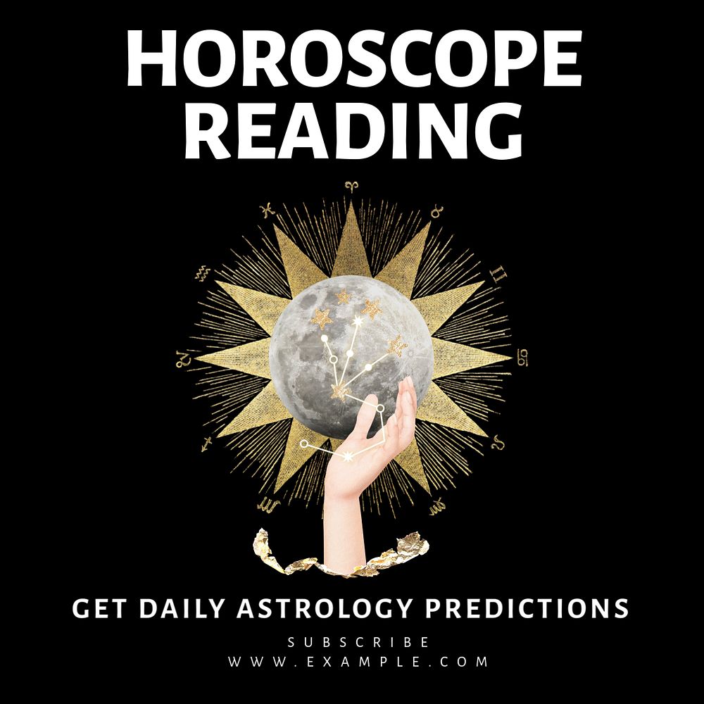 Horoscope Instagram post template, editable text