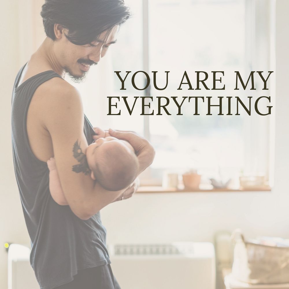 Baby love quote Instagram post template, editable text