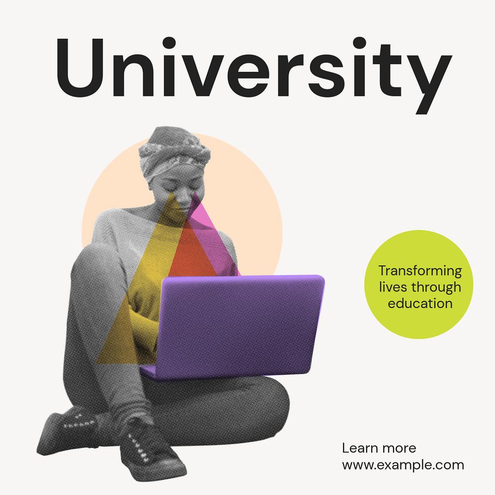 University Instagram post template, editable text