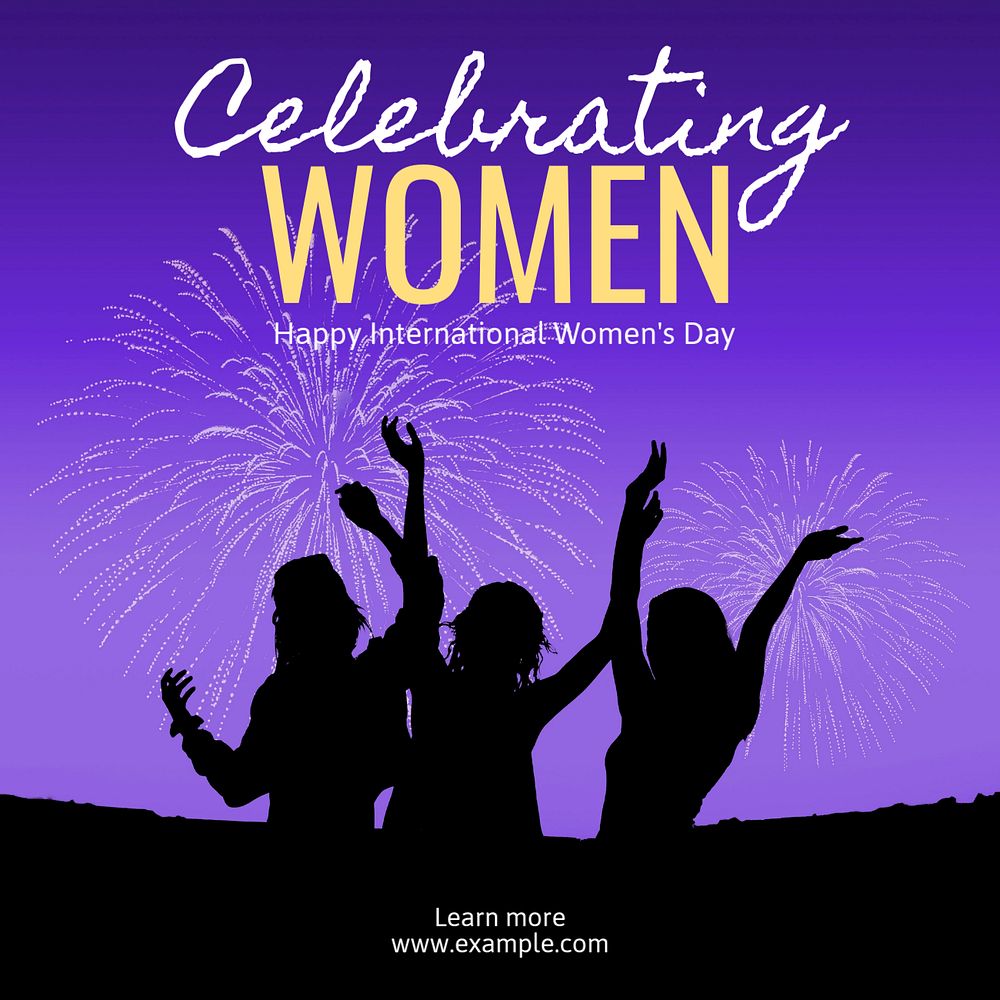 Celebrating women Instagram post template, editable text