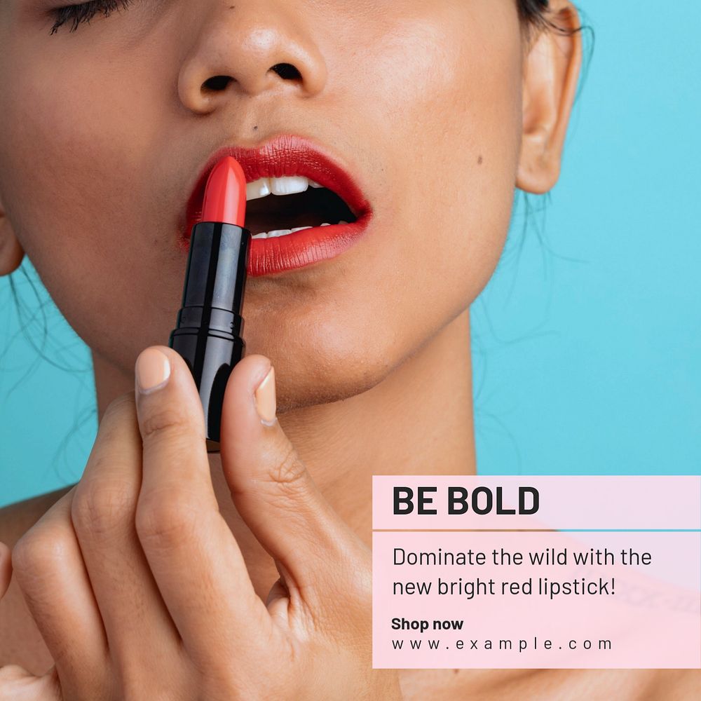 Be bold Instagram post template, editable text