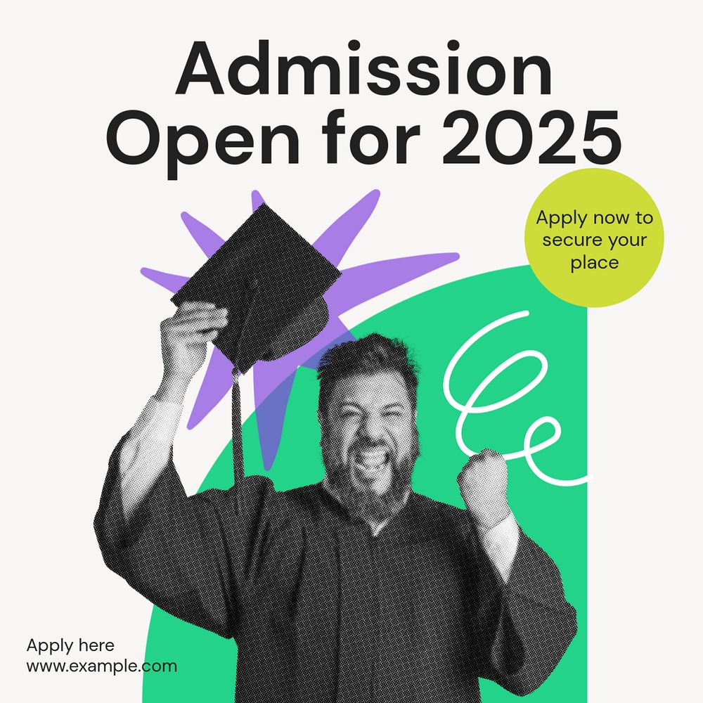 Admission open Instagram post template, editable text