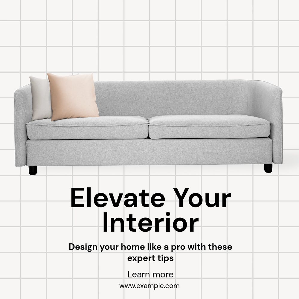 Elevate your interior Instagram post template, editable text