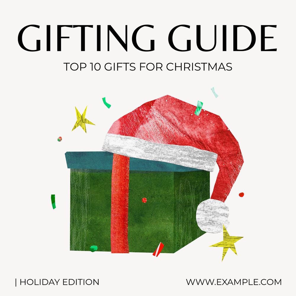 Gifting guide Instagram post template, editable text