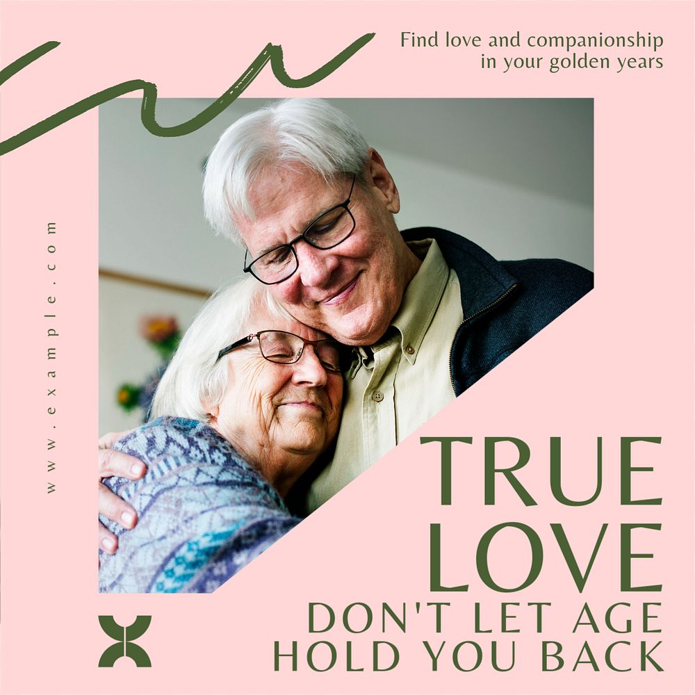 True love Instagram post template, editable text