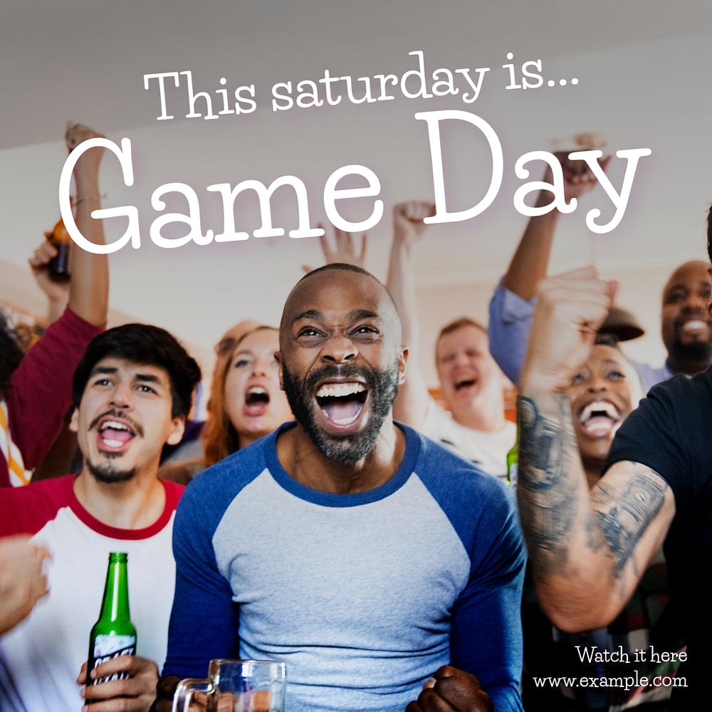 Game day Instagram post template, editable text