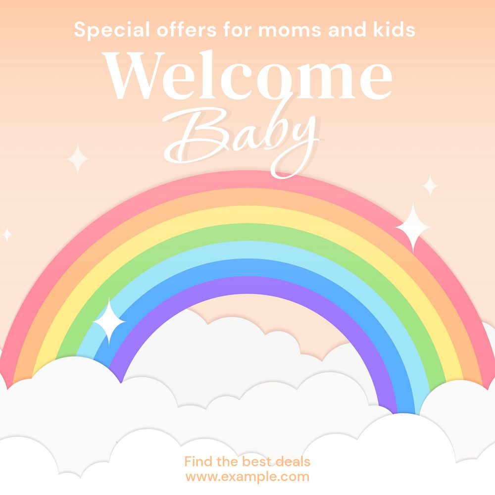 Mom & kid offer Instagram post template, editable text