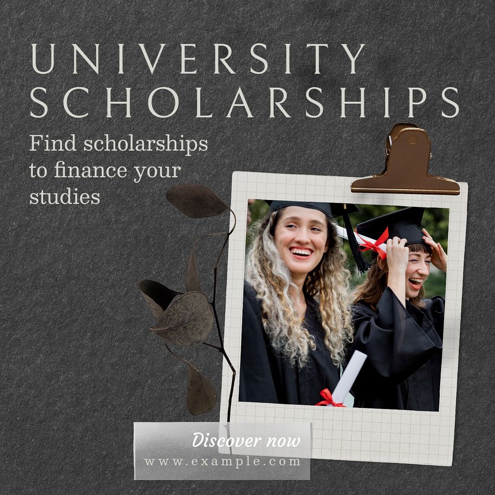 University scholarship Instagram post template, editable text