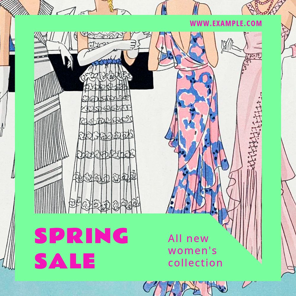 Spring sale Instagram post template, editable text