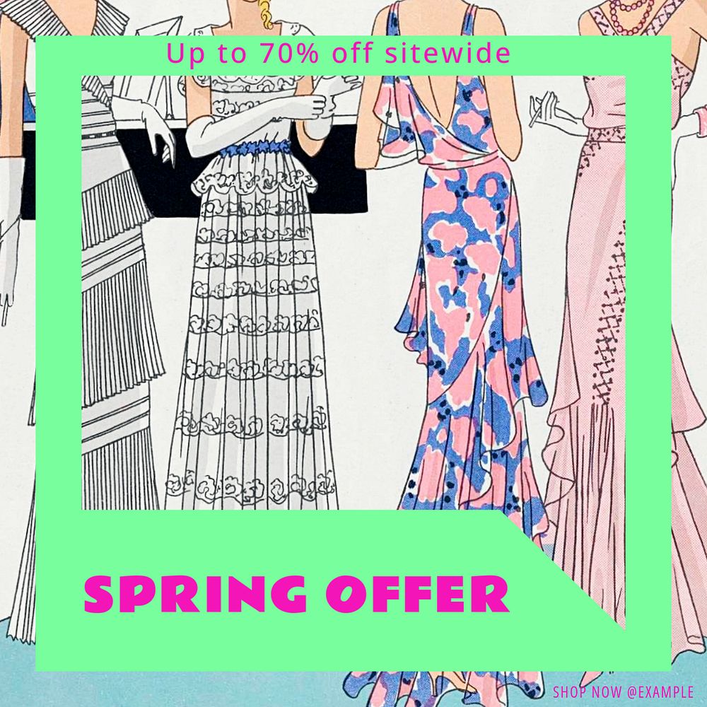 Spring offer Instagram post template, editable text