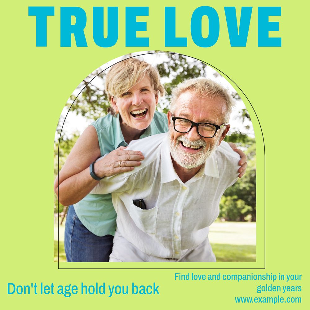 True love Instagram post template, editable text