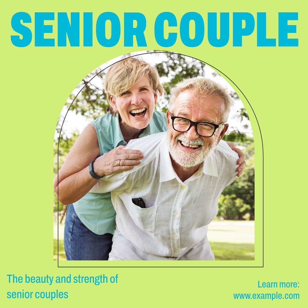 Senior couple Instagram post template, editable text