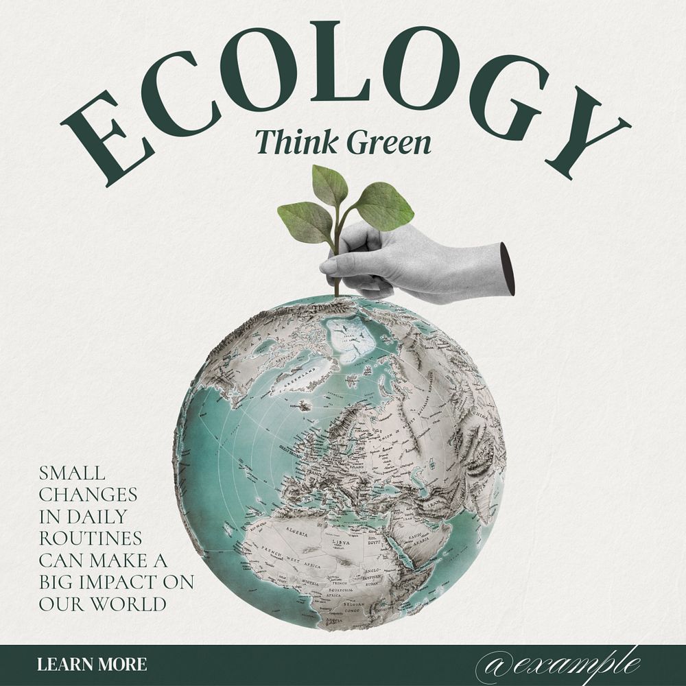 Ecology Instagram post template, editable text